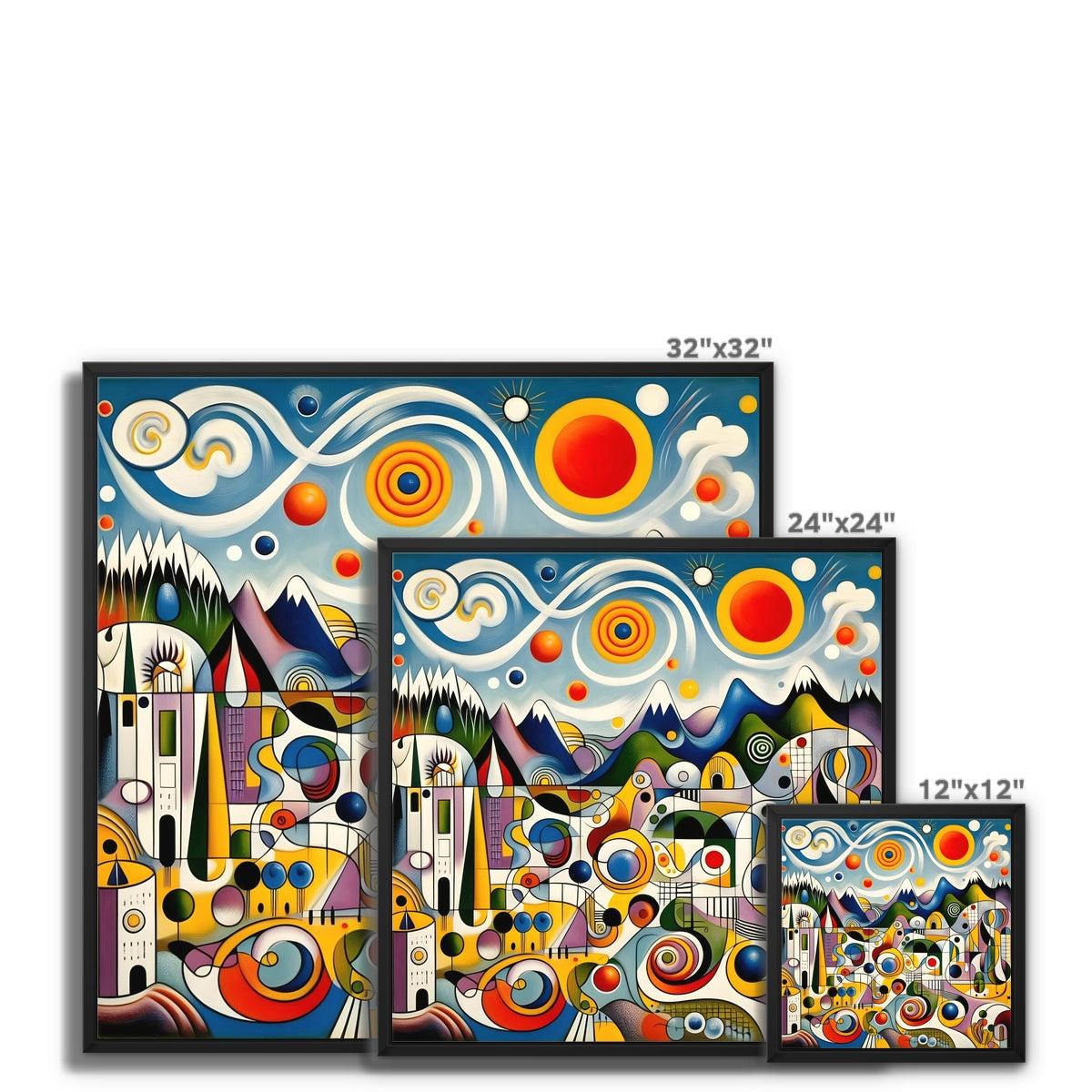 The Village - Flattering Miro Framed Canvas