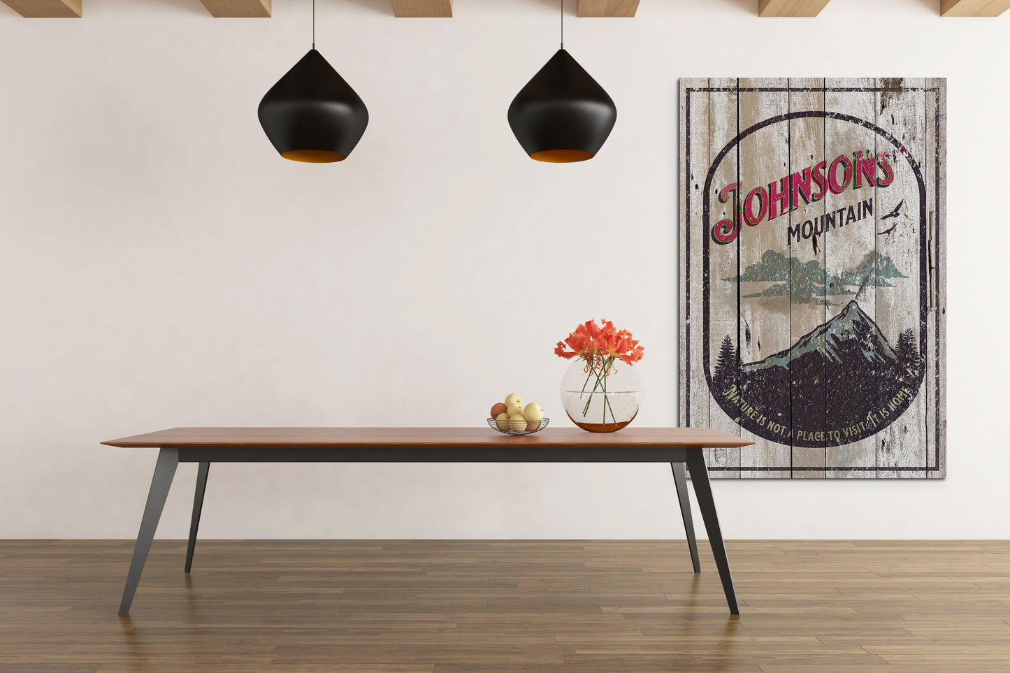Nature Mountain - Wood Canvas