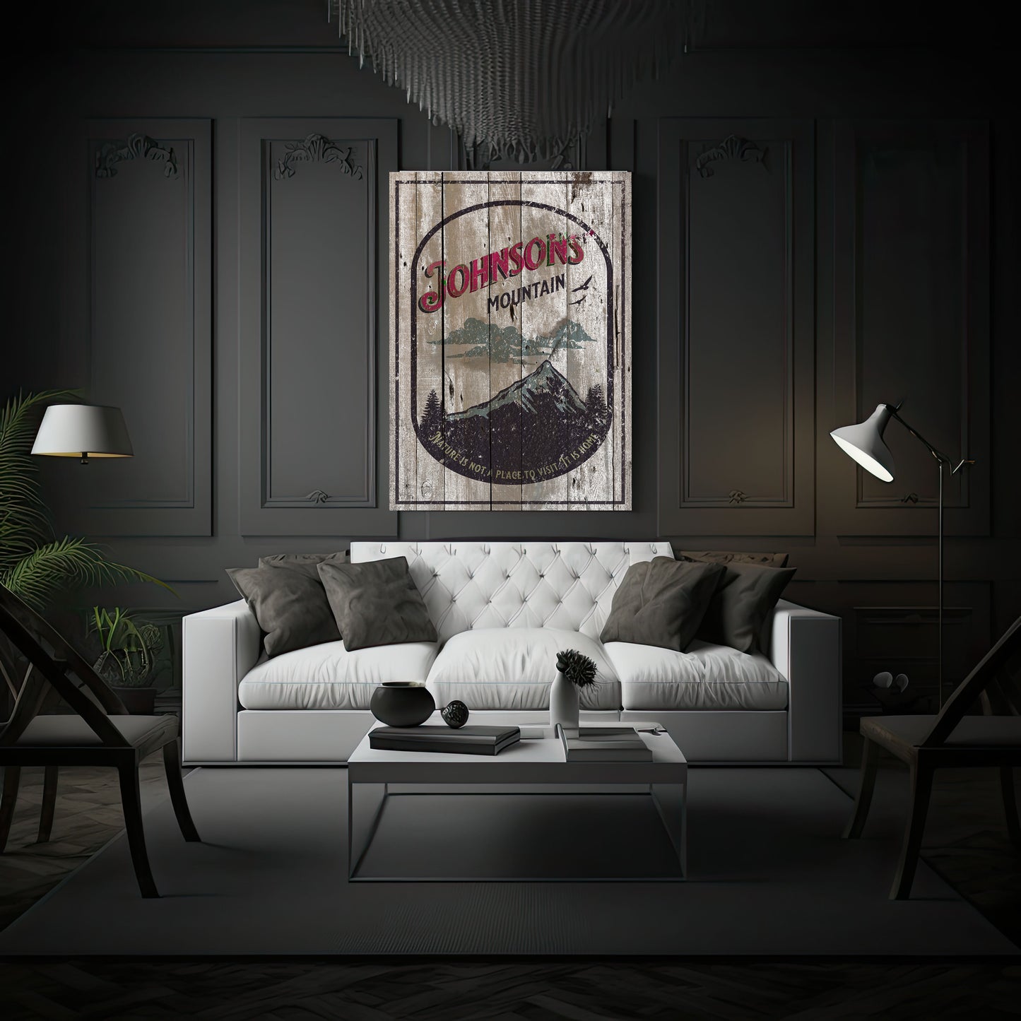 Nature Mountain - Wood Canvas
