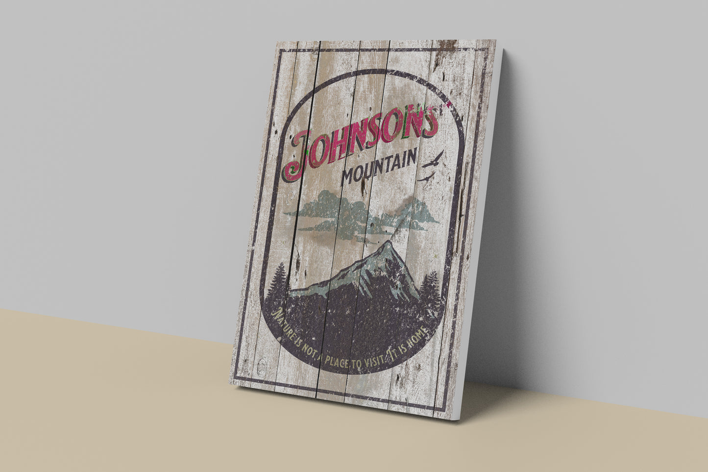 Nature Mountain - Wood Canvas