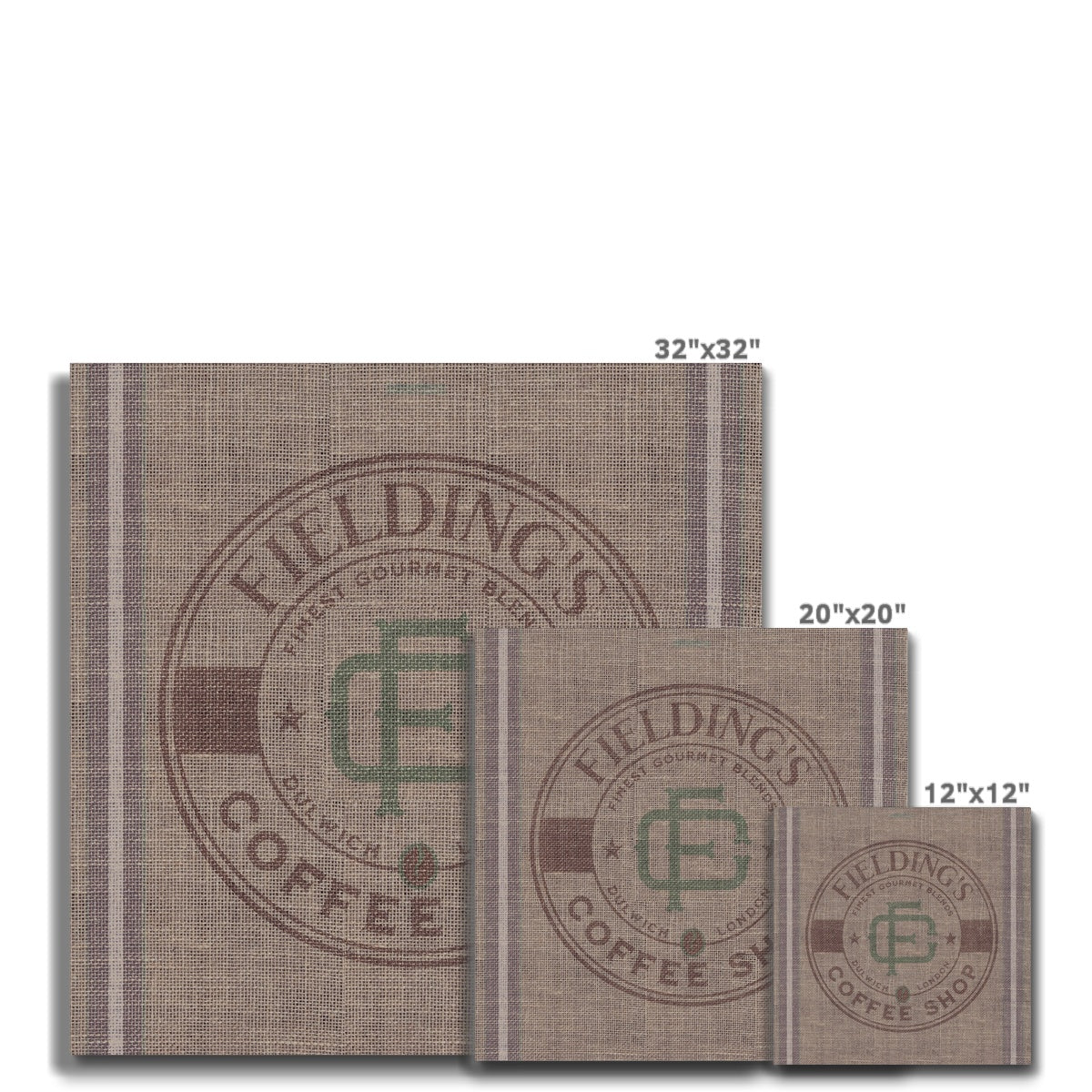 Monogrammed Coffee Shop Sack Canvas