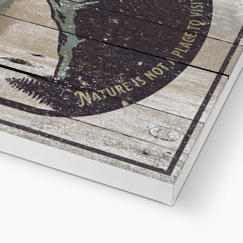 Nature Mountain - Wood Canvas