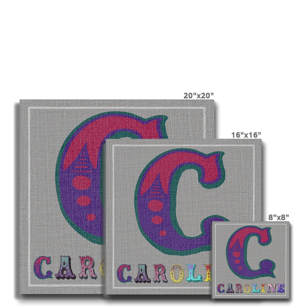 Circus Letters on Linen Eco Canvas