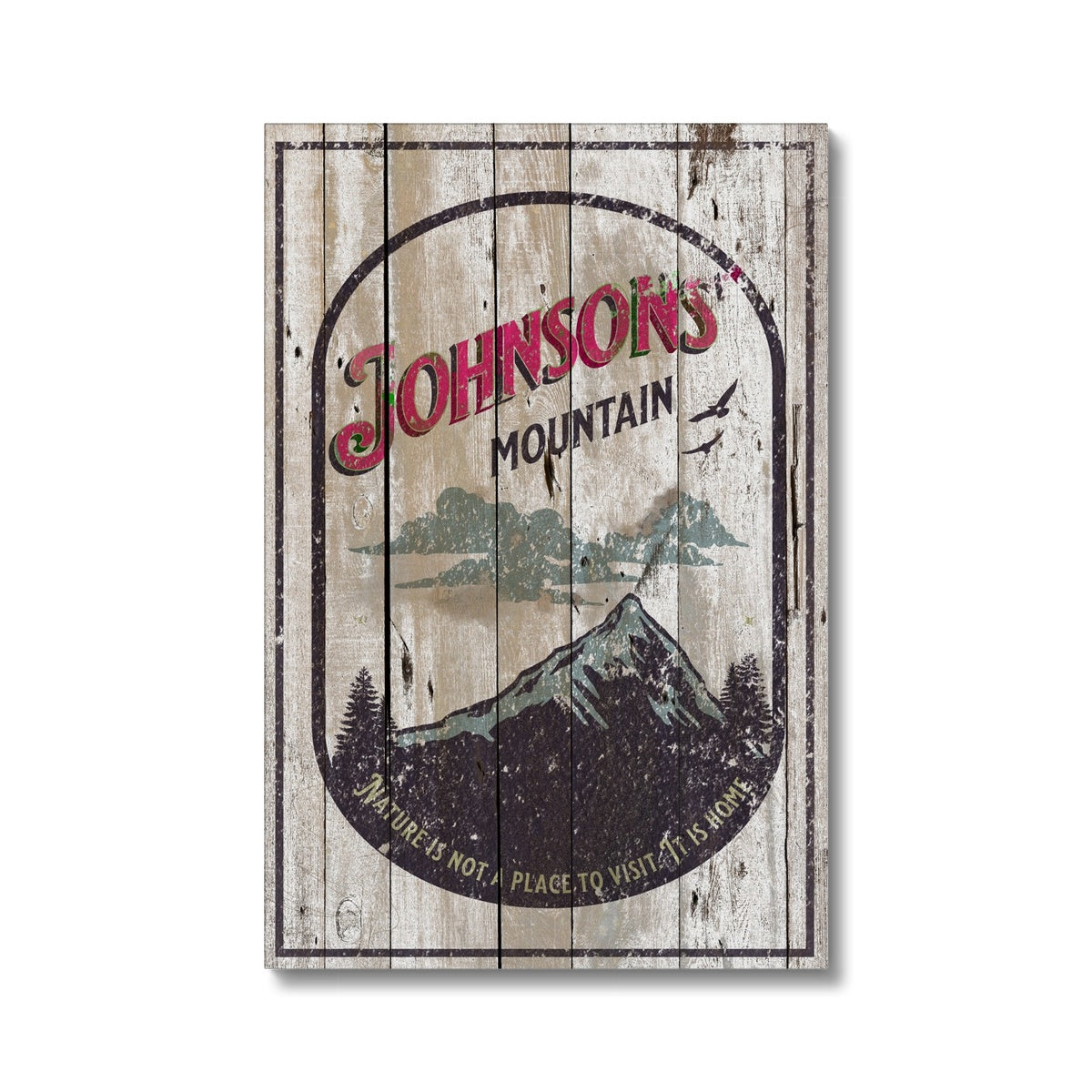 Nature Mountain - Wood Canvas