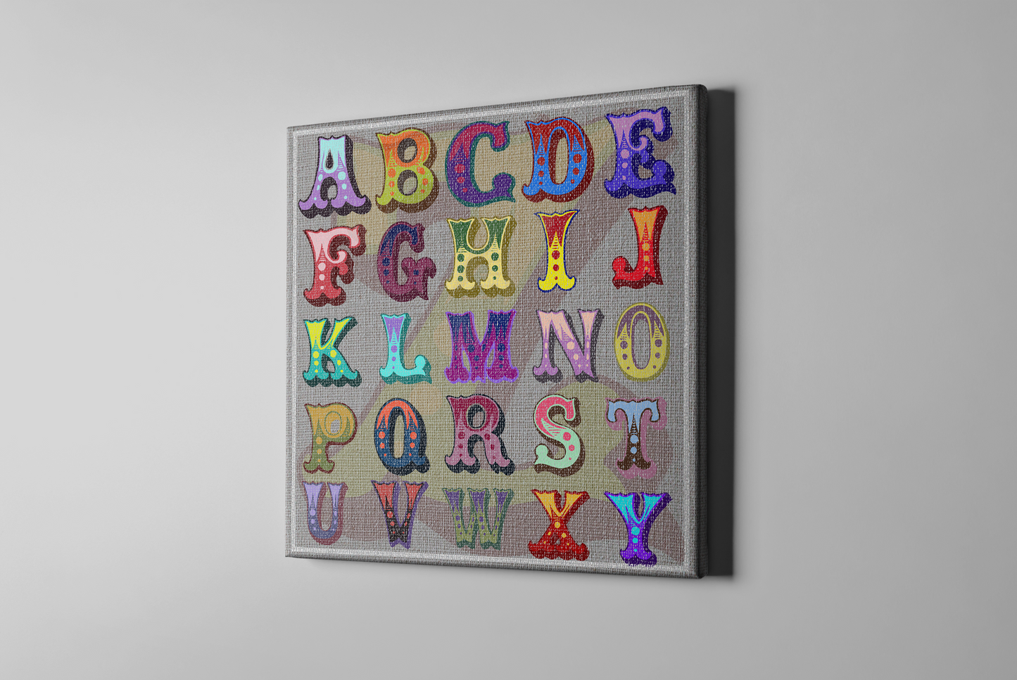 Circus Alphabet - Linen Eco Canvas