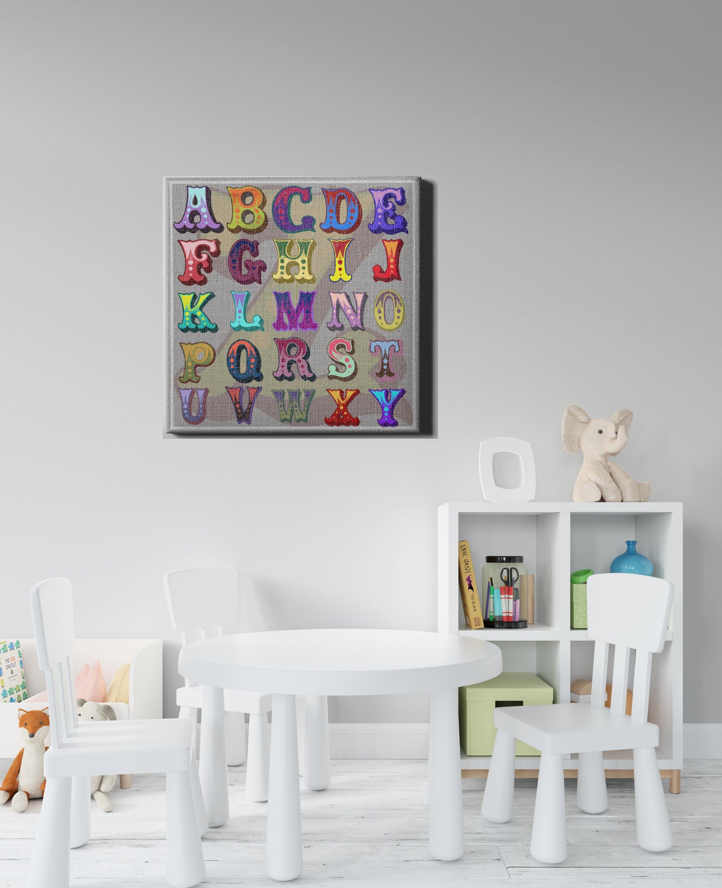 Circus Alphabet - Linen Eco Canvas