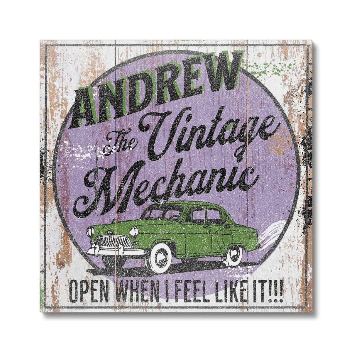Vintage Mechanic - Open When I Want! Canvas